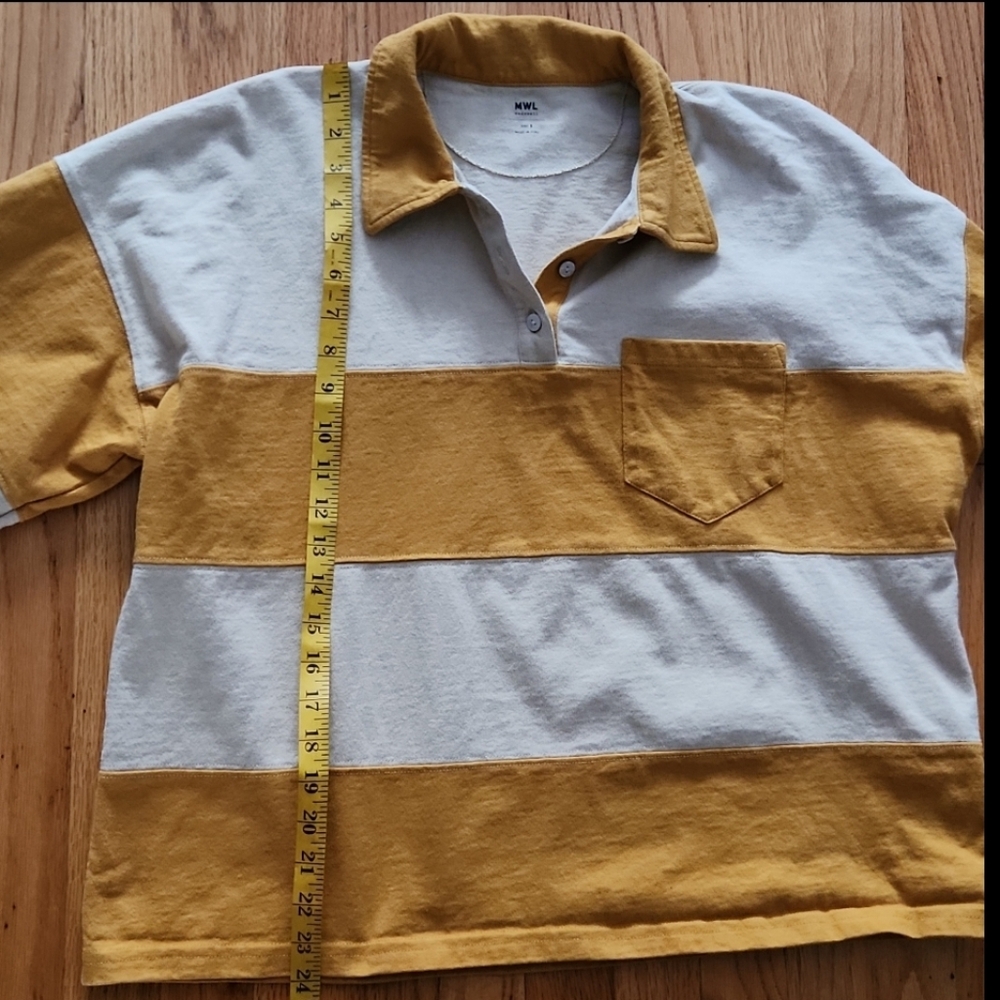 Madewell Mustard and Cream Striped Rugby Pullover - Picture 8 of 8